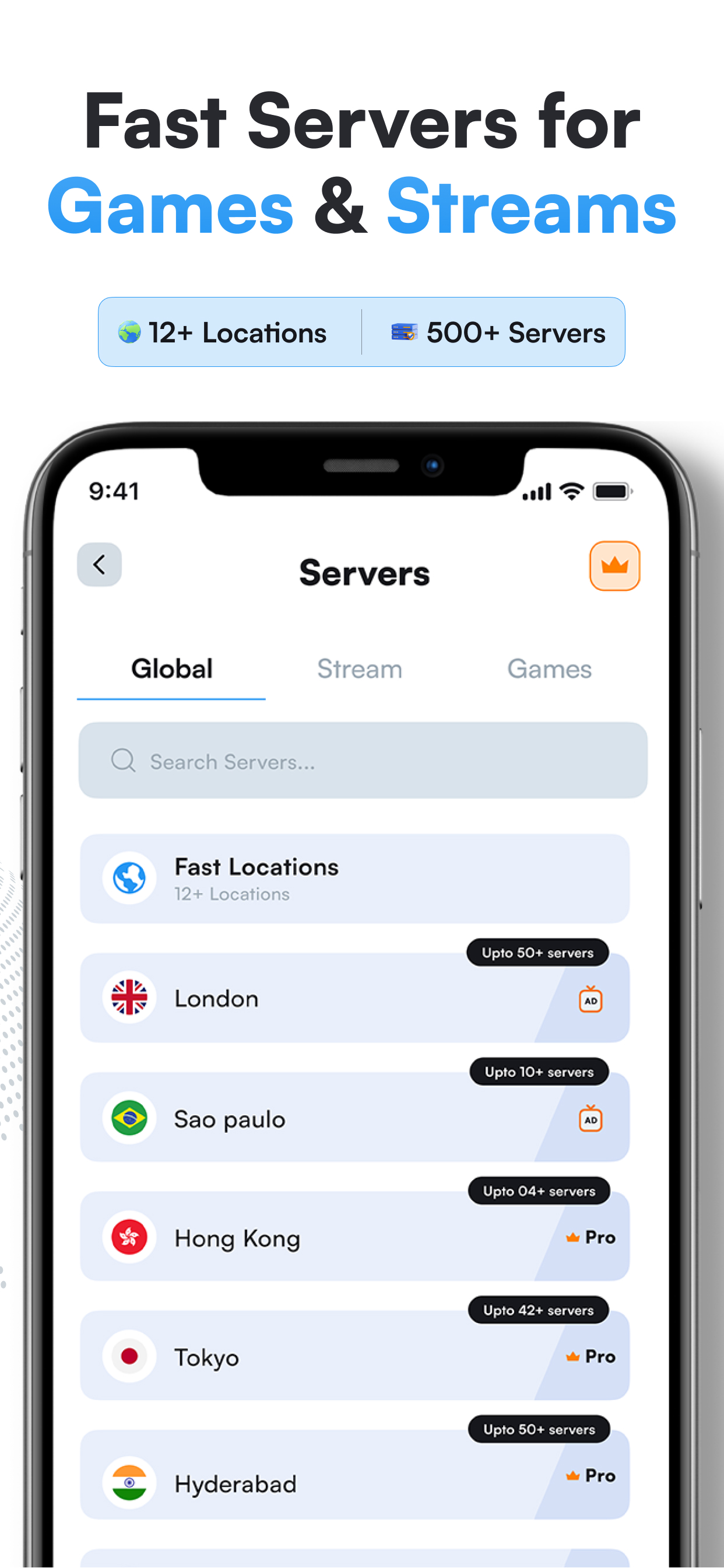 VPN Express iOS — Servers